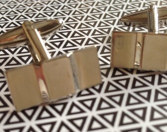 Silver-colored cufflinks 70s
