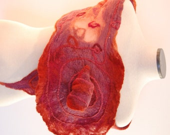 Silk and Wool Felted Scarf Unique Handmade Scarf Nuno Felt Scarf Nuno Felt Clothing Wool Shawl Wool Felt Wrap Wool and Silk Shawl Felting