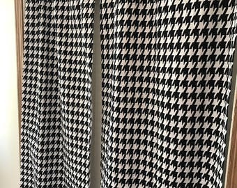 Black and white houndstooth curtain panels choose size