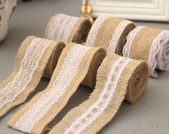 2yards *5cm Burlap Lace Ribbon ,Wedding Deco trimming