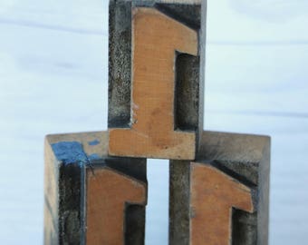 Vintage Wood Letterpress Block Number 1 - SOLD INDIVIDUALLY, Vintage Wooden Letterpress Number One, Vintage Typeset Number 1