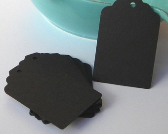 500 black tags - black paper tags - gift tags - wedding favor tags - merchandise tags - jar tags - hang tags - craft supplies