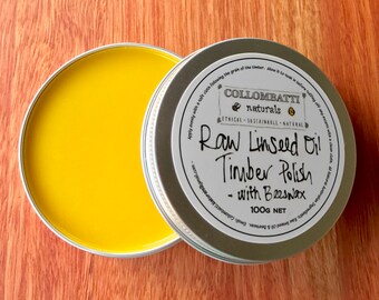 Wood Polish - Natural Timber Polish - Beeswax Polish - Wood Wax - Handmade - Eco - Furniture Polish -Food Safe - Woodworking -Wood Preserver
