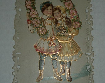 Vintage 1908 Postcard. Best Wishes. Made in Germany. Penny Stamp.