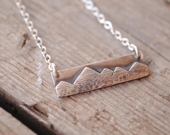 Mountain Range Bar Necklace | Sterling Silver