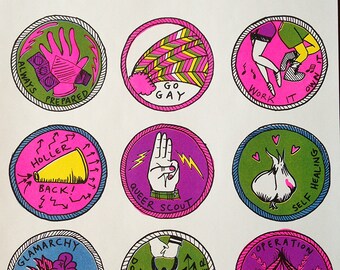 Queer Scouts Risograph Print