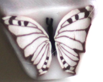 Cabbage White Butterfly Cane, Polymer Clay Flutterby Cane, Raw or Unbaked Clay