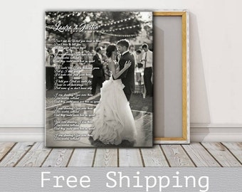 Tu foto de bodas en un cuadro - Tamaño personalizado - Votos - Regalo de Aniversario - Listo para colgar -Envio Gratis