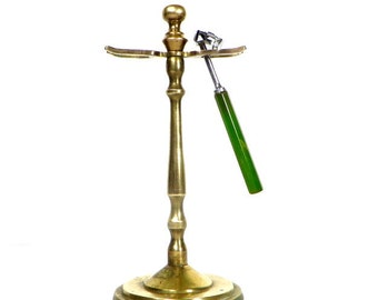 Vintage Brass Razor Stand Brass Shaving Stand Men's Razor Holder Ladies Razor holder Brass Toothbrush Holder