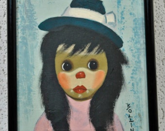 Original Bollini Painting - Big Eyed Girl