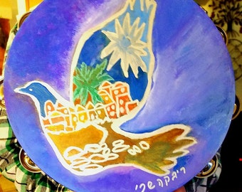 Signature Silk Dove on Tambourine 10" inch