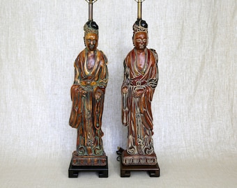 1940s Quan Yin Table Lamps by Frederick Cooper - A Pair