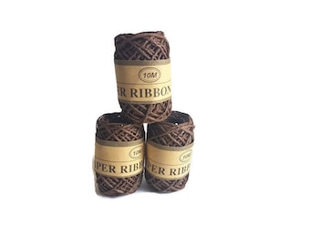 Rafia ribbon brown paper grass rope rafi 10metres gift packaging yarn