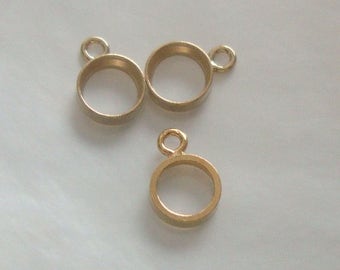 2 pcs, 14K Gold Filled Bezel 4mm Round Drop setting, CC-0048