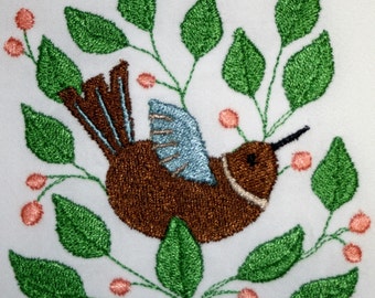 Bird Towel - Vintage Towel - Retro Towel - Embroidered Towel - Flour Sack Towel - Hand Towel - Bath Towel - Apron - Fingertip Towel