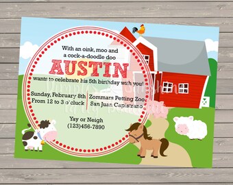 DIGITAL Farm Theme Invitation