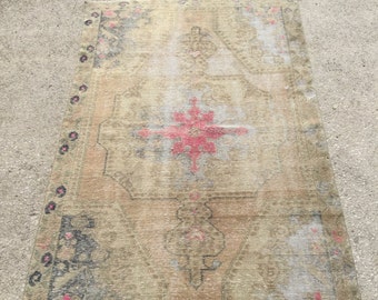 7.1x4.3 feet 216x130 cm, Anatolian Rug, Oushak Anatolian Carpet Rug, Tribal Rug,Vintage Turkish Rug,Bohemian Carpet Rug, Turkish Ethnic Rug,