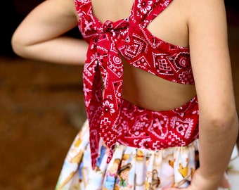 Lil Cowgirl Peekaboo Tie Back Dress ( 2T, 3T, 4T, 5, 6, 7, 8, 9/10, 11/12, 13/14, 15/16)