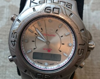 Gents Kahuna Stainless Steel Dual Time Watch AK1C-0001G .