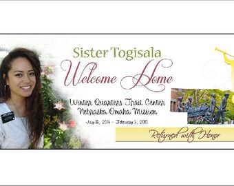 Missionary Welcome Home Banner / Missionary Banner CUSTOMIZED for YOUR MISSION **Digital File