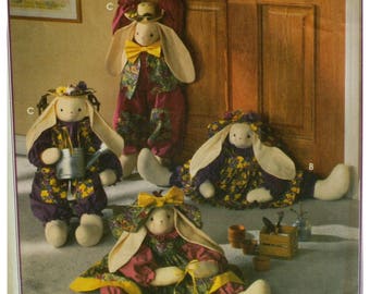 Stuffed Bunnies Pattern, Dress, Jumpsuit, Hats, Doll, Draftstopper, Decor, Faith Van Zanten, Simplicity No. 9430 UNCUT Size 28" (71cm)