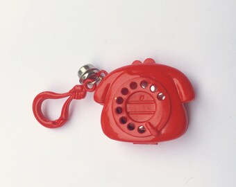 1980's Plastic Bell Charm Telephone Mirror Locket