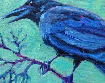 Crow - Black Crow - Bird Art - Paper - Canvas - Wood Block