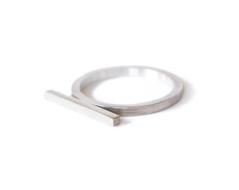 Linear Collection - Ring - sterling silver contemporary jewelry abstract urban geometric minimal line stackable