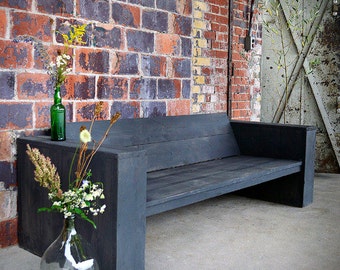 Gartenbank aus Bauholz Black Wash Jonathan