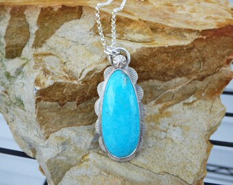 Kingman Turquoise Sterling Silver Necklace