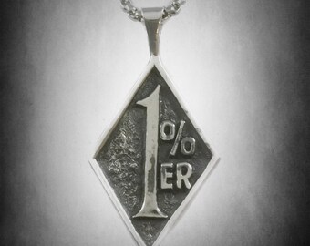 1 PERCENT er pendant sterling silver harley BIKER OUTLAW mint 925