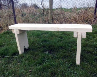 OMAs BLUMENBANK Holzbank Sitzbank Dielenbank Ofenbank Gartenbank Kaminbank Landhaus unbehandelt Handarbeit z. selbst bemalen 98 x 43 x 20 cm