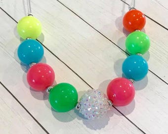 Bright Colors Chunky Bubblegum Necklace