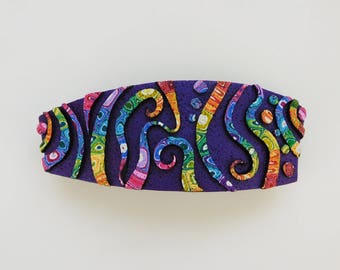 Polymer Clay Barrette. Beautiful OOAK Barrette for Women and Girls. This Rainbow Barrette is an Elegant Barrette for Hair.