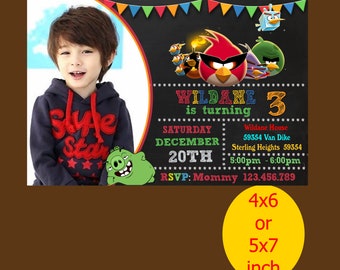 Angry Birds Birthday Invitation, Angry Birds Invitation, Angry Birds Birthday, Angry Birds Party, Angry Birds Printable, Instant Download