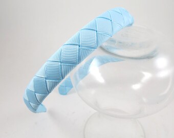 Light Blue Headband - Blue Headband - Ribbon Woven Headband - Light Blue - Hard Headband - Child Toddler Headband - Teenager Adult Headband