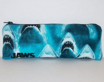 Pipe Pouch, Jaws Bag, Shark Pipe Case, Pipe Bag, Zipper Bag, Padded Pipe Pouch, Vape Pen Bag, Ocean, Weed Bag, 420, Stoner Gift - 7.5" LARGE
