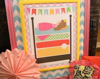 DIY, Princess and the Pea (pin the pea on the mattress) Poster Print
