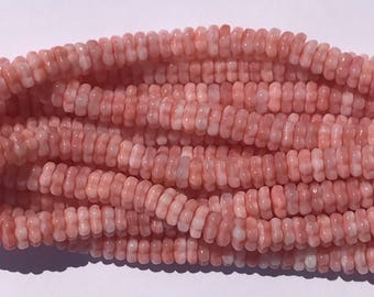Flat Flower Beads~8/3MM~Strawberries and Cream~Czech Glass~50PC