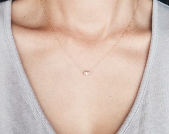 Tri stardust roundel 14k gold filled, sterling silver and rose gold necklace, delicate, dainty, beautiful and simple