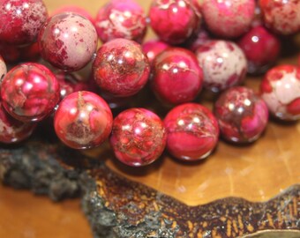 Genuine Gemstone Beads, Aqua Terra Jasper, 10mm Round, 8 Inch Strand