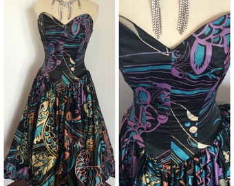 Outstanding 1980s strapless gown from STUDIBAKER HAWK - sz S
