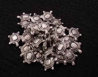 Vintage Antique Silver Plated Copper Pressed Turtles
