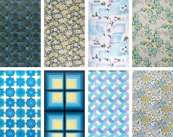 70s wallpaper - metre / vintage wallpaper / blue 1