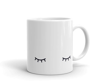 sleeping eyes mug, closed eyes cup