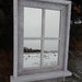 CUSTOM MADE -- Barnwood Framed Mirror with 4 panes shelf and hooks