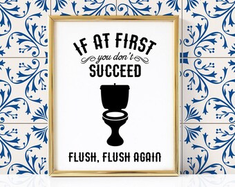 Flush Again Bathroom Printable | Funny Bathroom Print | Bathroom Print | Bathroom Printable | Bathroom Wall Art | Bathroom Decor |