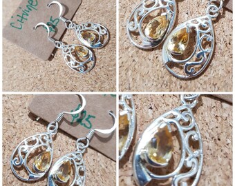 Citrine 925 Sterling Silver Earrings