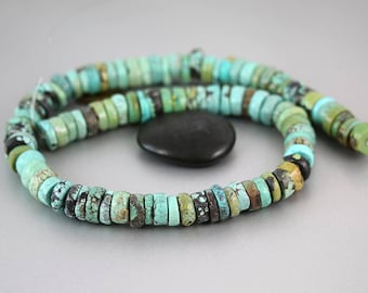 Turquoise Heishi Beads - Wheels - Chinese Turquoise Beads- Full Strand