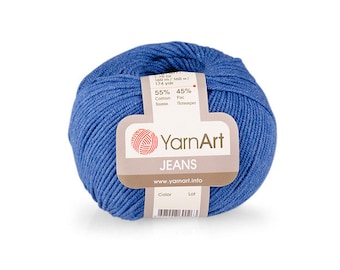 Jeans Yarn Art Crochet yarn Yarn for knitting Hypoallergenic yarn Summer yarn Hand knit yarn Color choice Cotton-Acrylic yarn Soft yarn